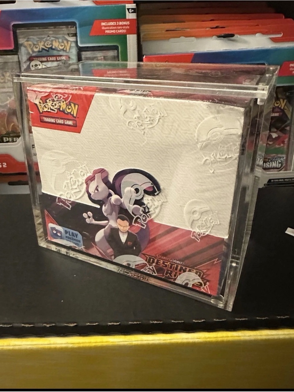 Pokemon Clear Acrylic Card Display Box with White Insert